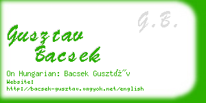 gusztav bacsek business card